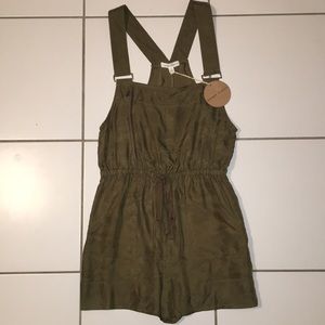 NWT Adorable Olive Green Overall Romper!